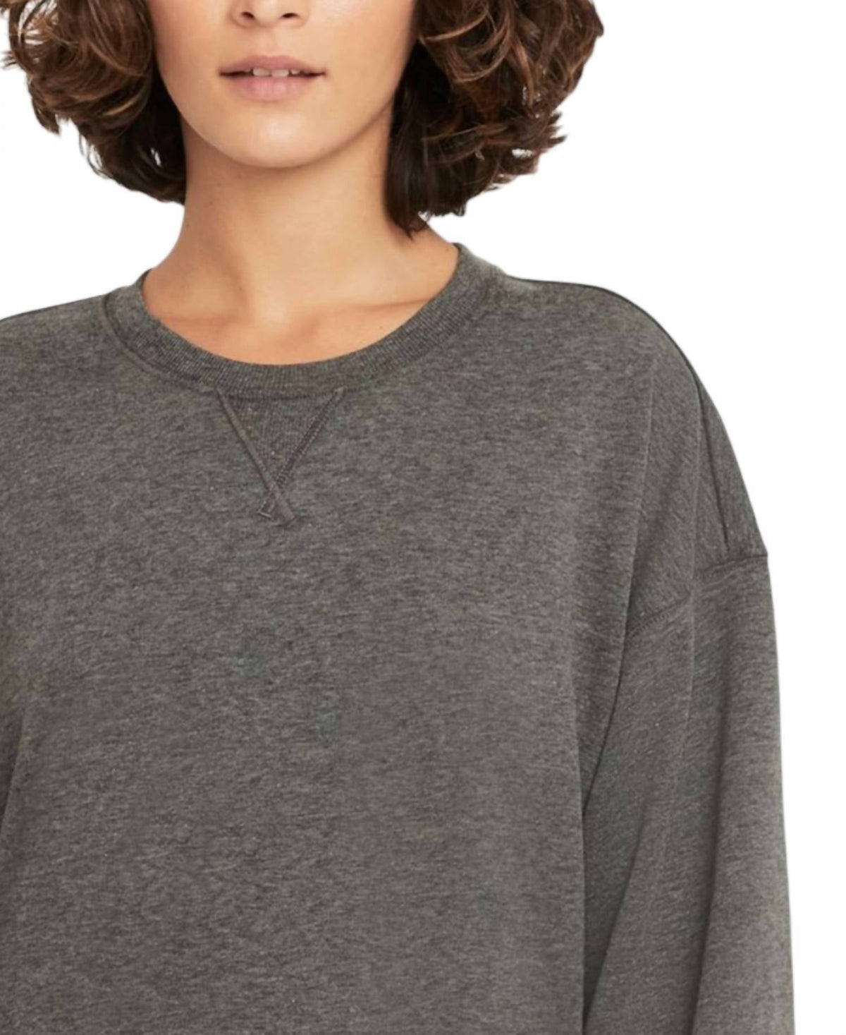 Activewear Yoga French Terry Sweatshirt In Black Heather