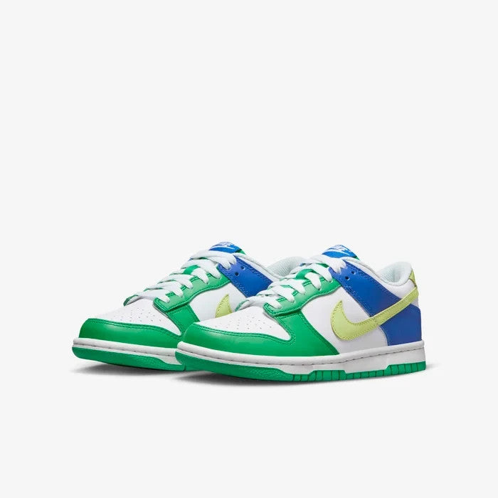 Nike Dunk Low FN6973-100 Sneaker Kids US  White Green Leather Lifestyle Shoes