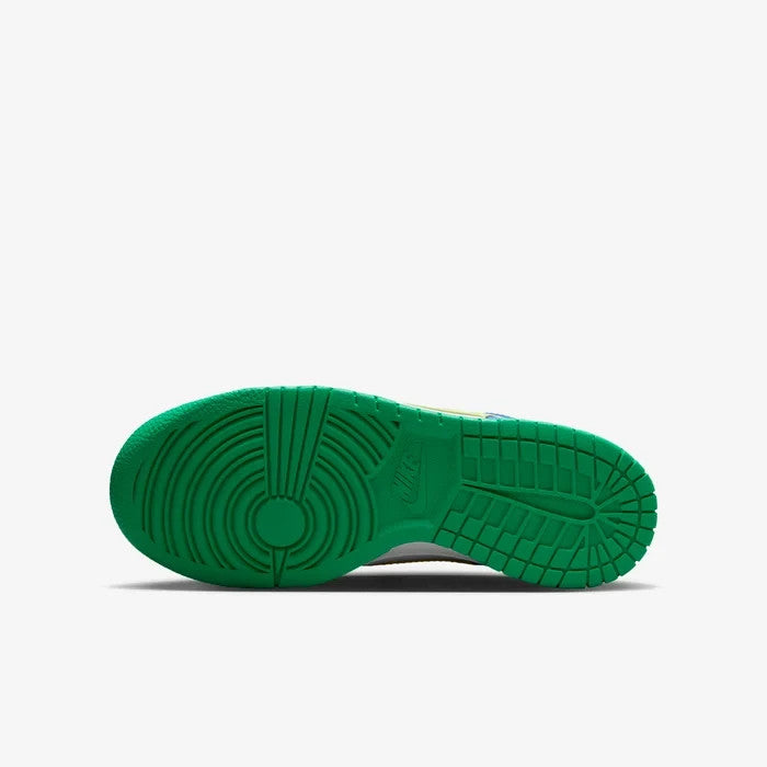 Nike Dunk Low FN6973-100 Sneaker Kids US  White Green Leather Lifestyle Shoes
