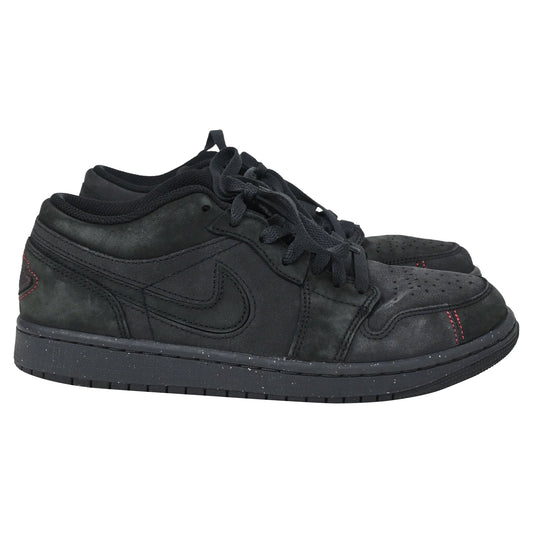 Nike Air Jordan 1 Low SE Craft Sneakers in Black Leather