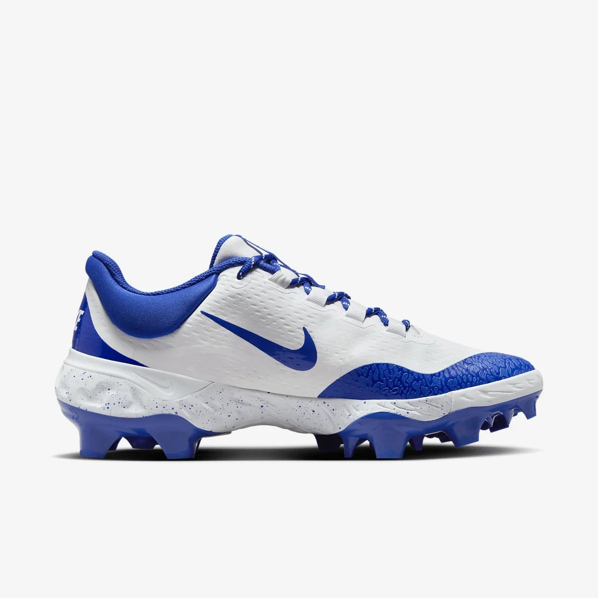 Nike Alpha Huarache EliteLow MCS Men's White Royal Baseball Cleats HAM784