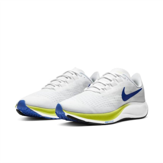 Men's Air Zoom Pegasus 37 Shoes In White/racer Blue/cyber Black