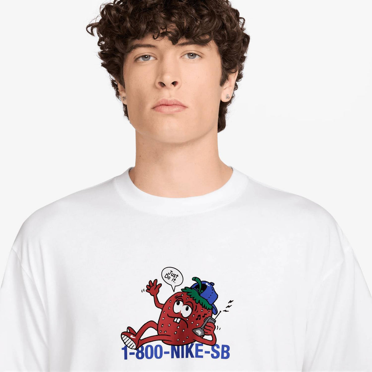Max90 Strawberry Phone T-Shirt In White