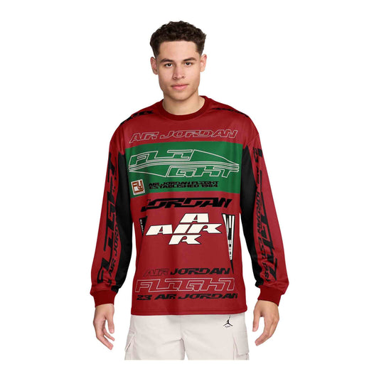 MENS JORDAN MVP LONG SLEEVE TOP_GYM RED/LUCKY GREEN/BLACK