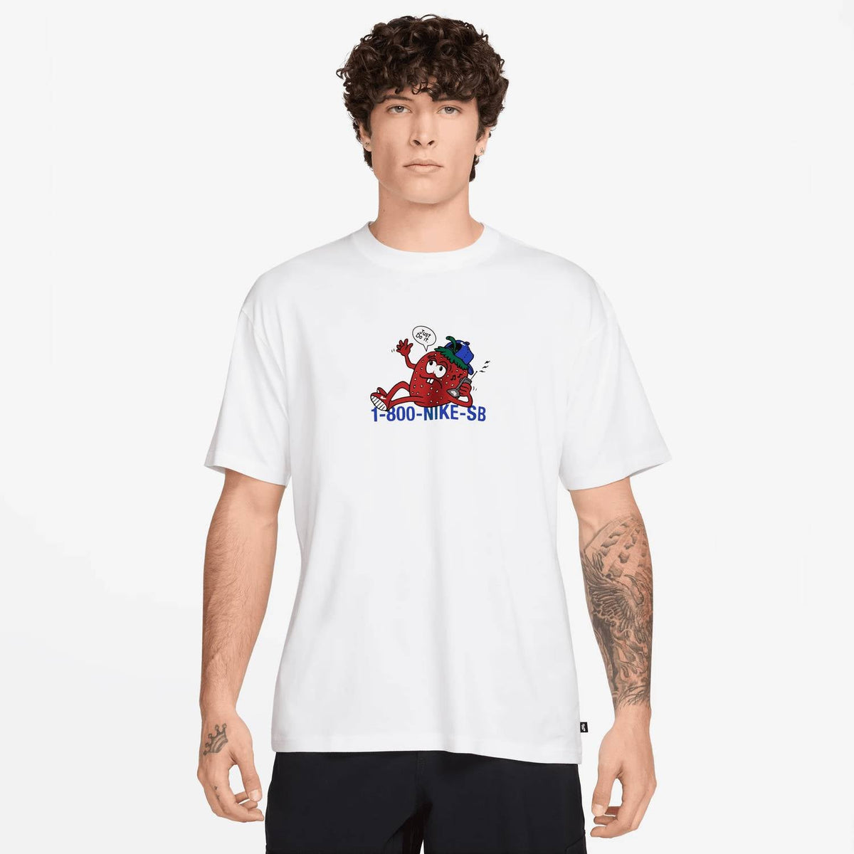 Max90 Strawberry Phone T-Shirt In White