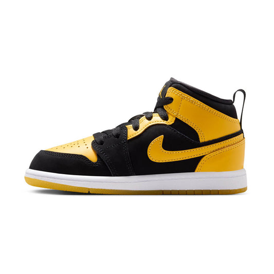Kids Jordan 1 Mid SE 'Yellow Black' Little ' Shoes