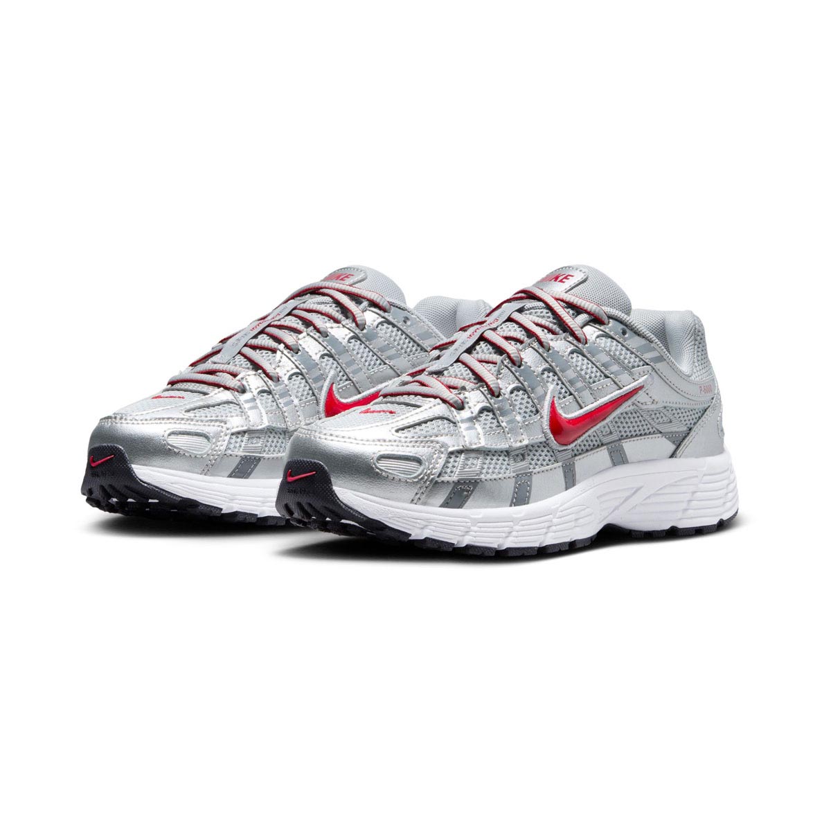 Kids Nike P-6000 'Metallic Silver Cool Red' Big ' Shoes