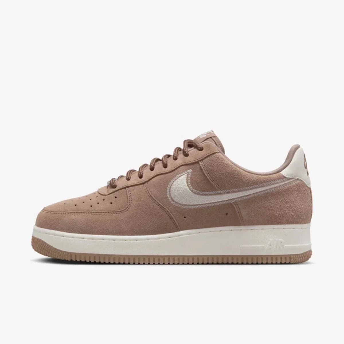 Nike Air Force 1 Low '07 LV8 HJ4465-200 Mens Mink Brown Embroidered Swoosh Shoes