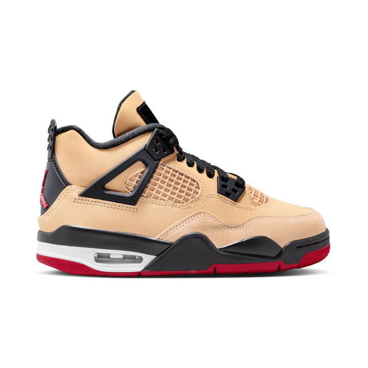 BOYS GRADE SCHOOL AIR JORDAN 4 RETRO_SESAME/FIRE RED-BLACK-WHITE