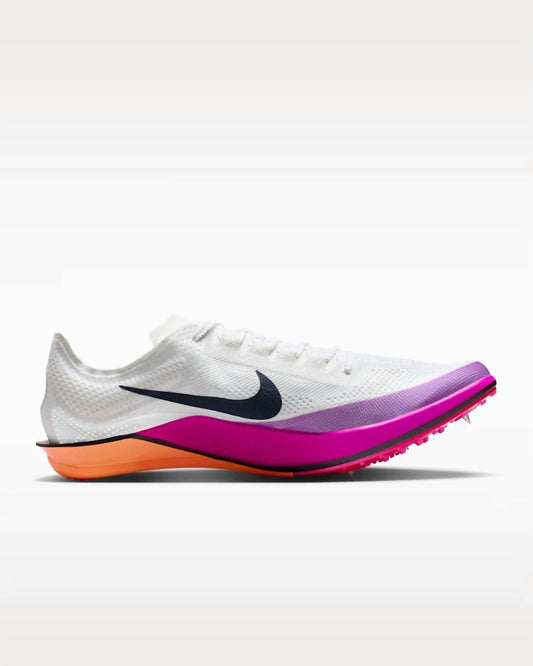 Unisex Zoomx Dragonfly 2 Elite Running Shoes In White/hyper Violet/bright Crimson/obsidian