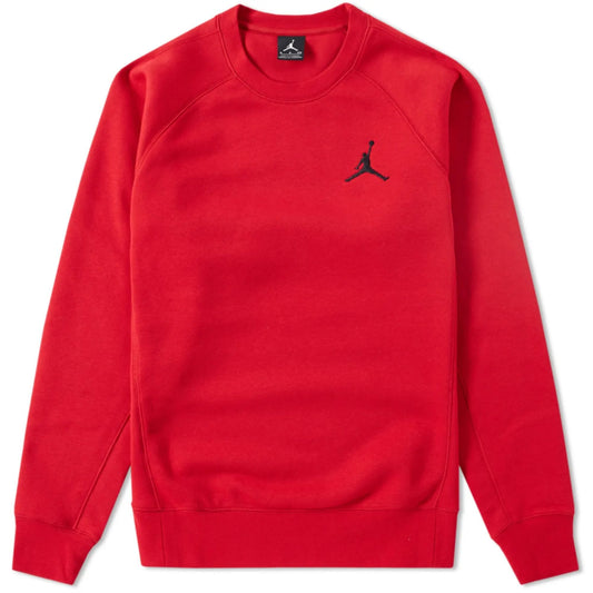 Men's Nike Jordan Flight Fleece Crew Sweatshirt Gym Red/Black 823068-687