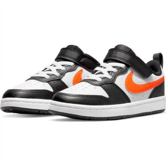 Court Borough Low 2 (Little Kid) in White-Total Orange-Black