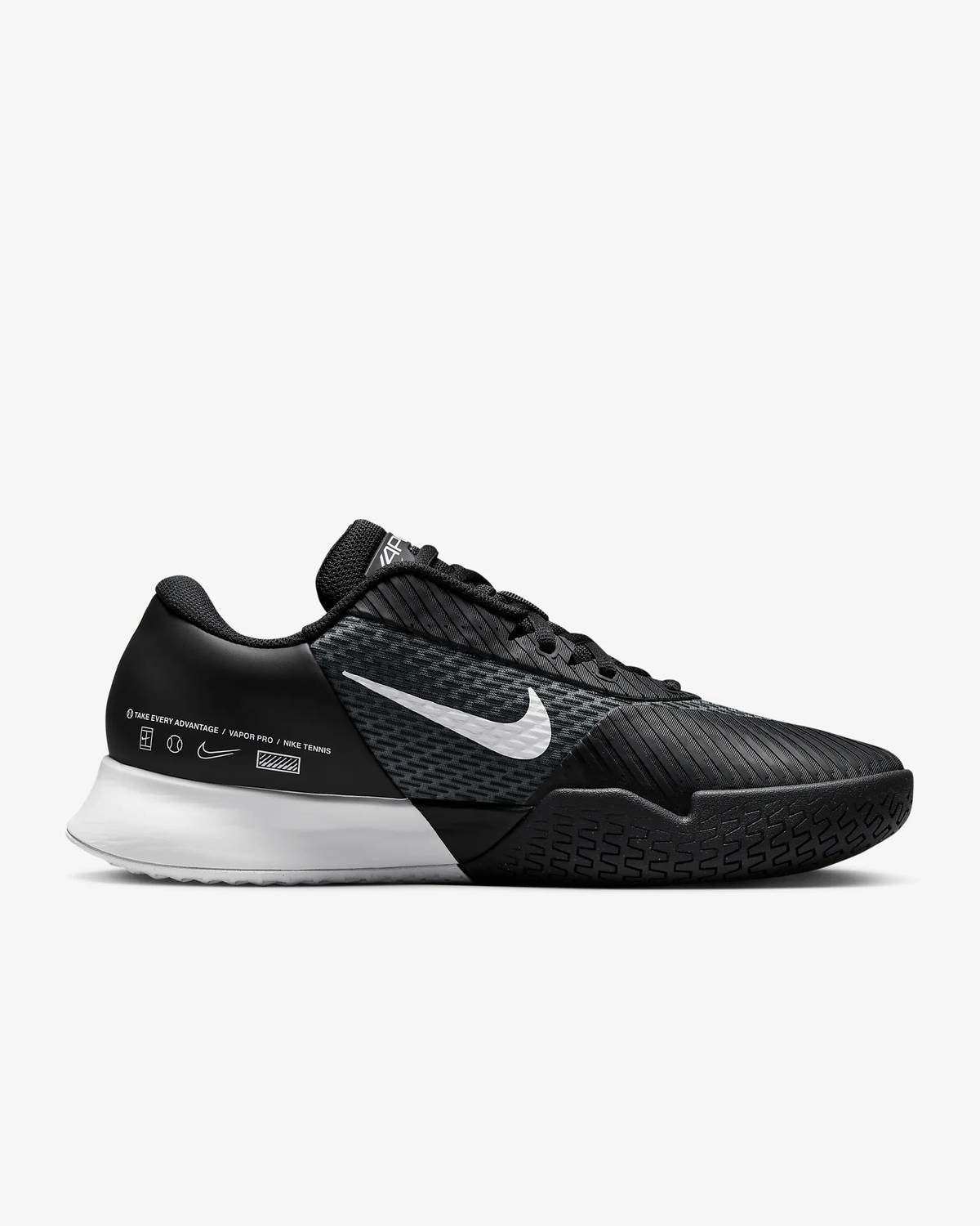 Men's Zoom Vapor Pro 2 Hc Shoes In Black/white