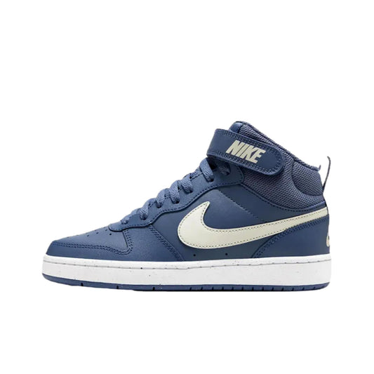 Grade-School Nike Court Borough Mid 2 Diffused Blue/Light Bone CD7782-402