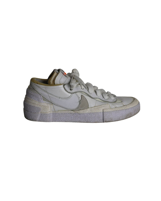 Nike x Sacai Blazer Low Sneakers in White Patent Leather