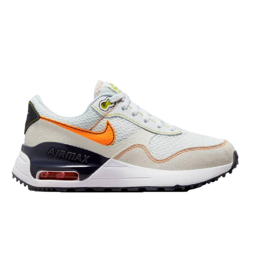 Grade-School Nike Air Max System White/Vivid Orange-Sail DQ0284-109