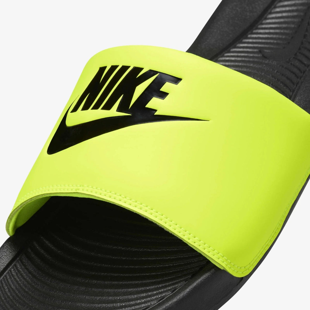 Nike Victori One CN9675-015 Sandals Men's Black Volt Swoosh Slip On Slides