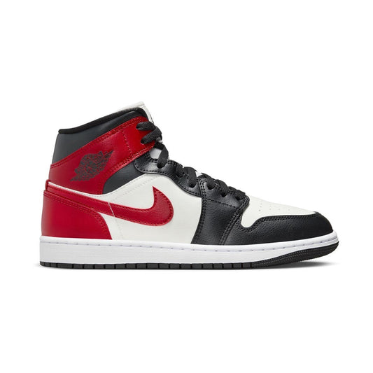 WOMENS AIR JORDAN 1 MID-SAIL/GYM RED-BQ6472-160