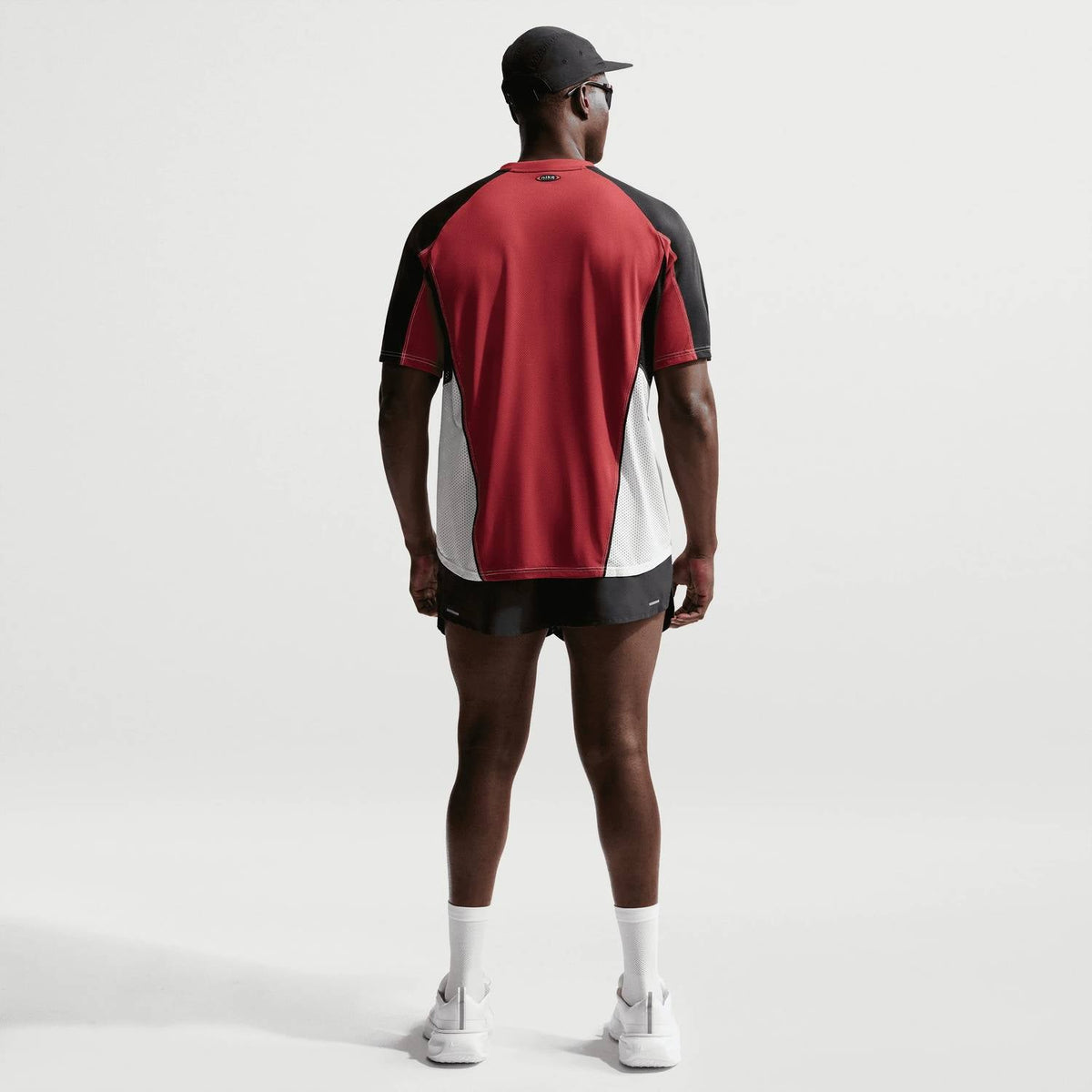 Retro Dri Fit Half Zip Running Top In Crimson/black