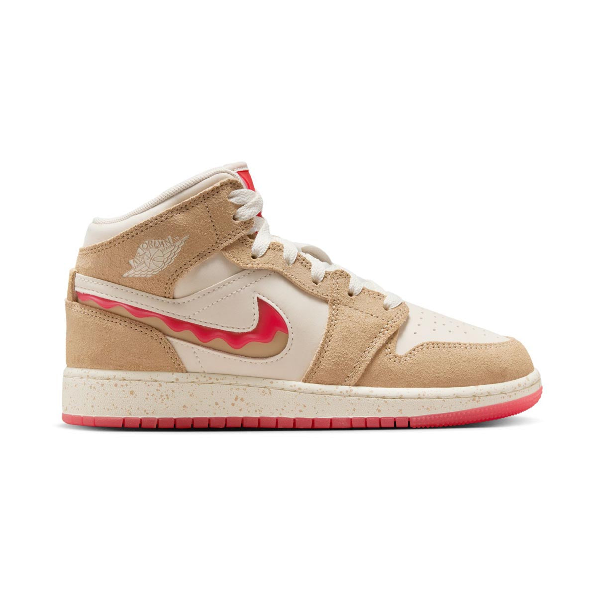Kids Air Jordan 1 Mid SE 'Peanut Butter & Jelly' Big ' Shoes