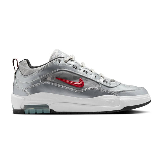Men's Air Max Ishod Premium Sneakers In Metallic Silver, Varsity Red