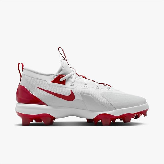 Men's Force Trout 9 Elite Mcs Baseball Cleats Shoes In White/pure Platinum/team Red/university Red