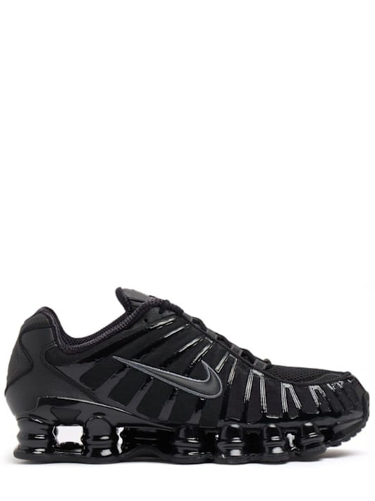 Black Cushioned Sole Leather Sneakers