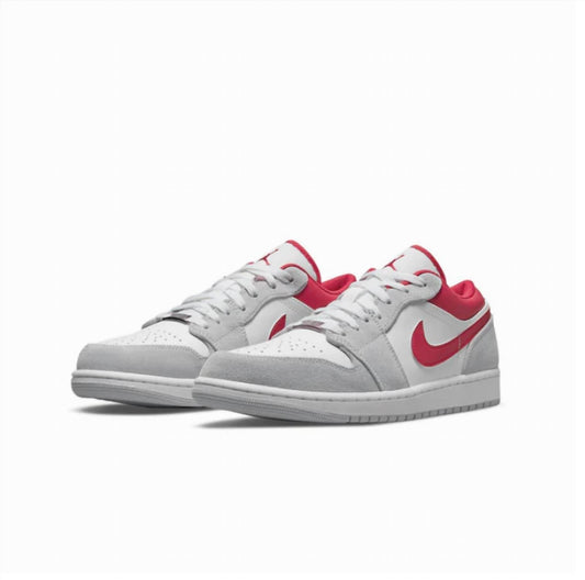 Men's Air Jordan 1 Low In Lt Smoke Grey/ Gym Red White