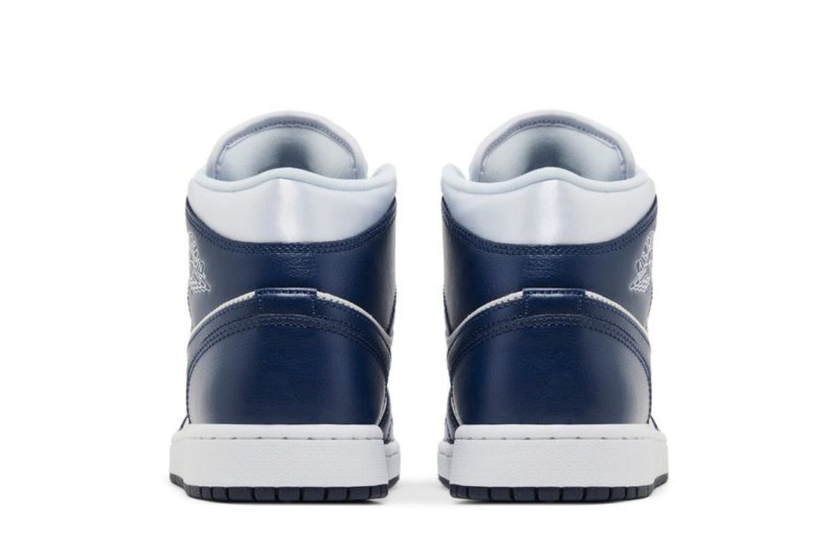 Jordan 1 Mid Football Grey White Midnight Navy (Women's)