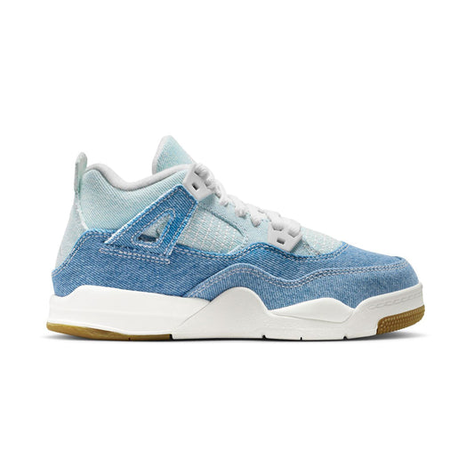 Kids Jordan 4 Retro 'Denim Worn Blue' Little ' Shoes