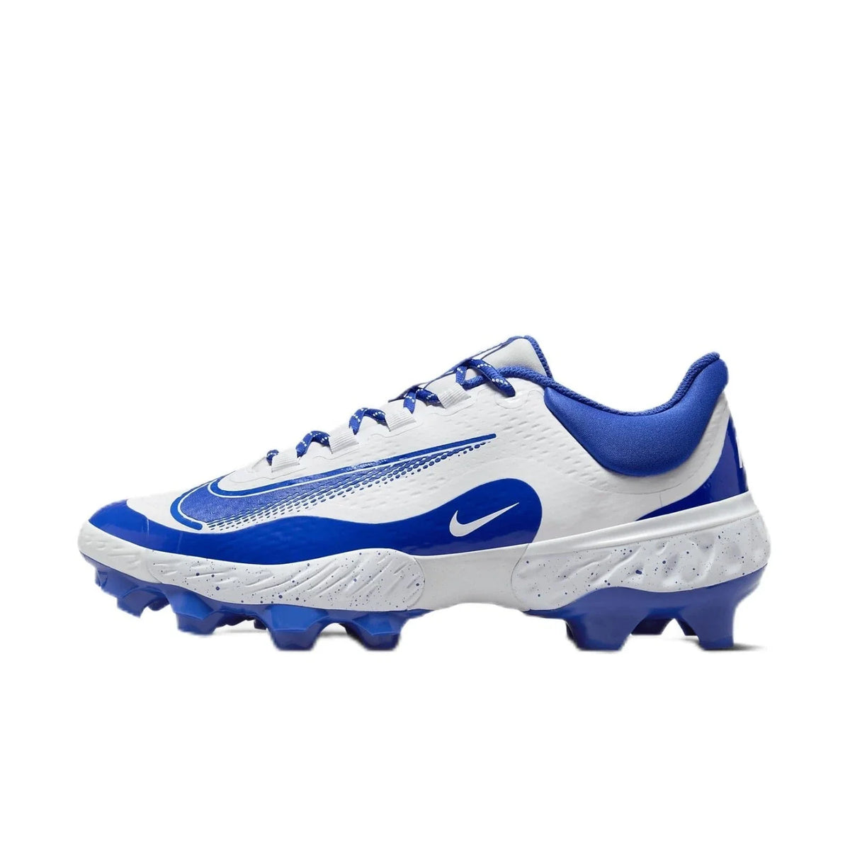 Nike Alpha Huarache EliteLow MCS Men's White Royal Baseball Cleats HAM784