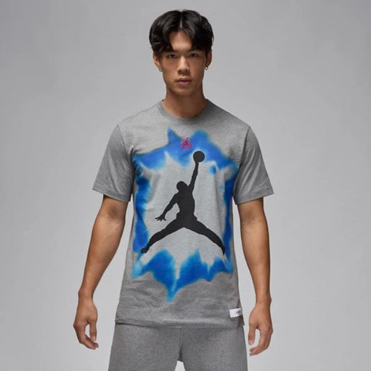 Men's Jordan Core T-Shirt Gray Graphic Print Short Sleeve Crew Neck SRT571