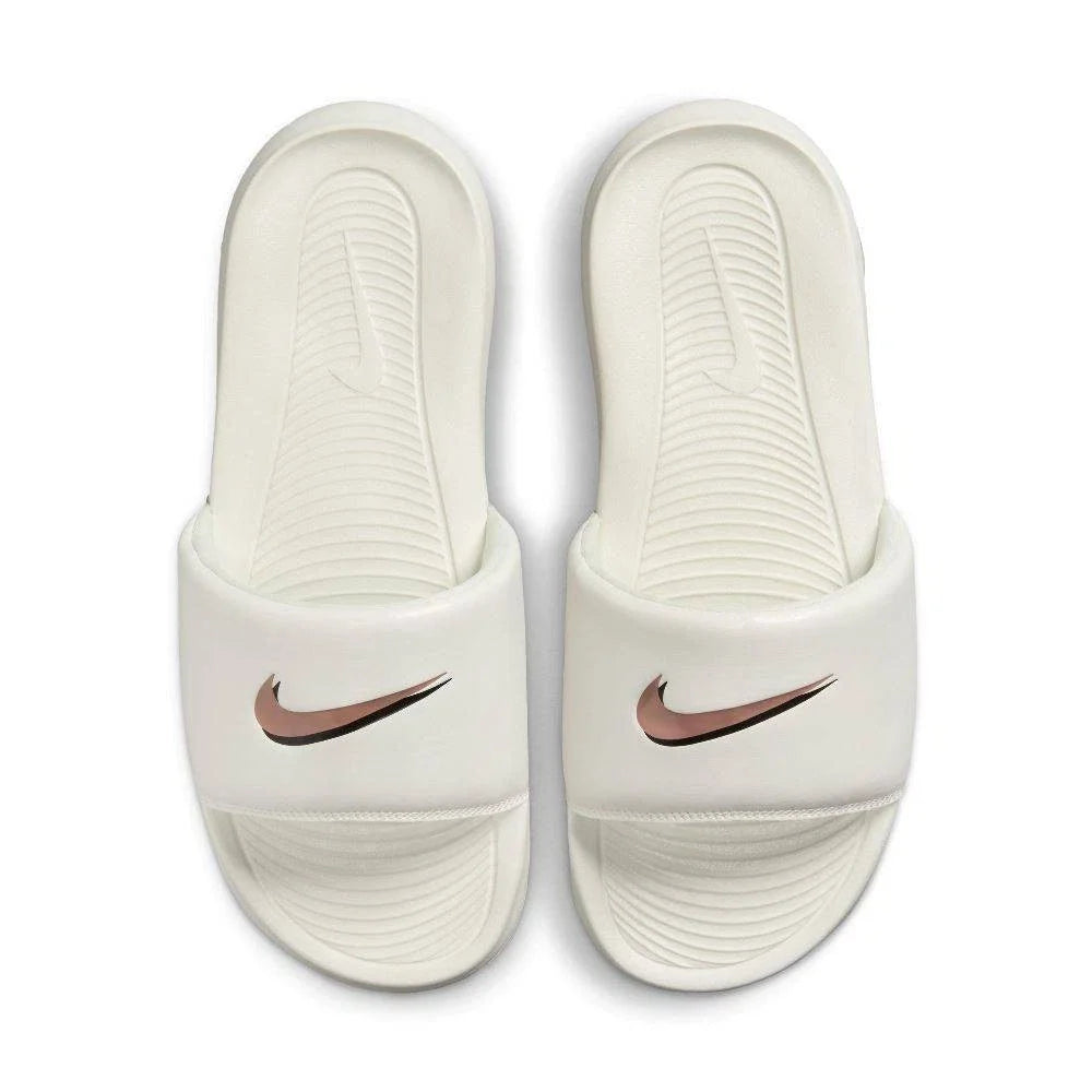Nike Victori One FZ1394-100 Sandal Womens White Terra Blush Swoosh Slip On Slide