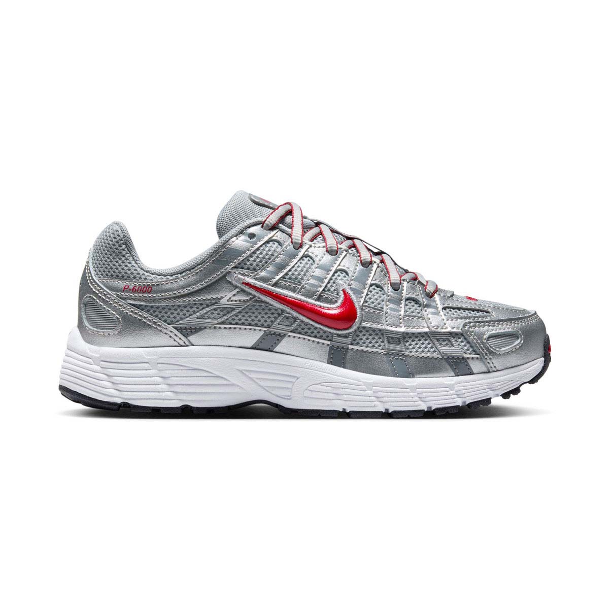 Kids Nike P-6000 'Metallic Silver Cool Red' Big ' Shoes