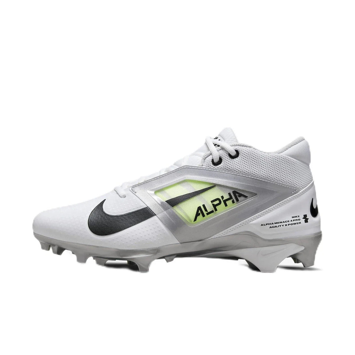 Nike Alpha MenacePro FD7037-100 Men's White Metallic Football Cleats HAM750