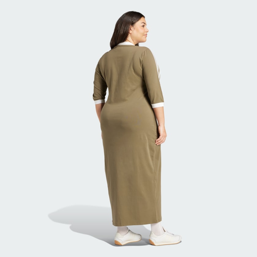 Women's adidas Adicolor Classics 3-Stripes V-Neck Maxi Dress (Plus Size)