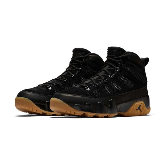 MENS AIR JORDAN 9 RETRO BOOTS_BLACK/BLACK-GUM LIGHT BROWN