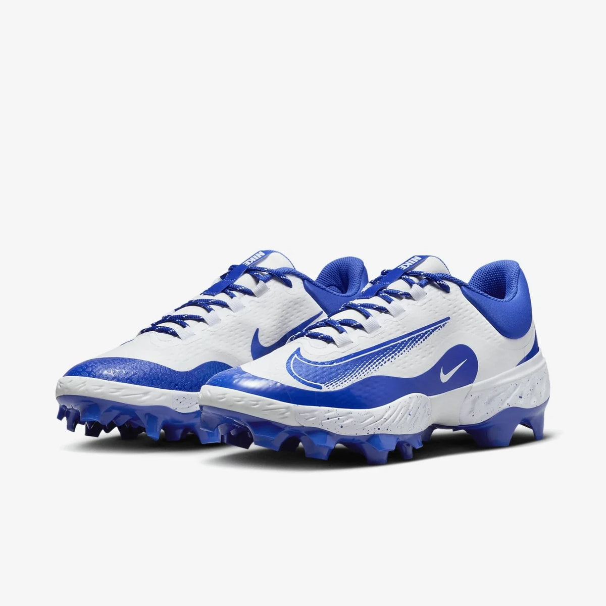 Nike Alpha Huarache EliteLow MCS Men's White Royal Baseball Cleats HAM784