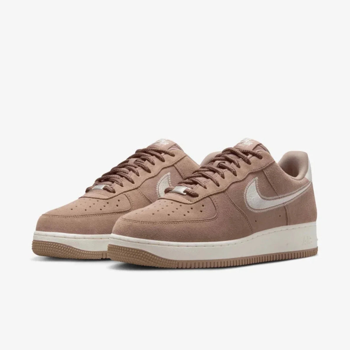 Nike Air Force 1 Low '07 LV8 HJ4465-200 Mens Mink Brown Embroidered Swoosh Shoes